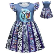 Girls Sally Copslay Dress Christmas Toddler Kids Halloween Party Costume