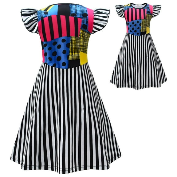 Girls Sally Princess Costume Birthday Party Dress Christmas Cosplay Outfits