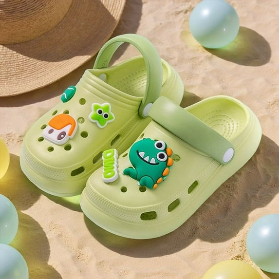Girls Sandals Clogs For Outdoor Sandals Party Comfortable Breathable Casual Dressy Summer Shoes For Kids Ages 4 15 Years Lightweight Durable Everyday Wear Green US SIZE:14