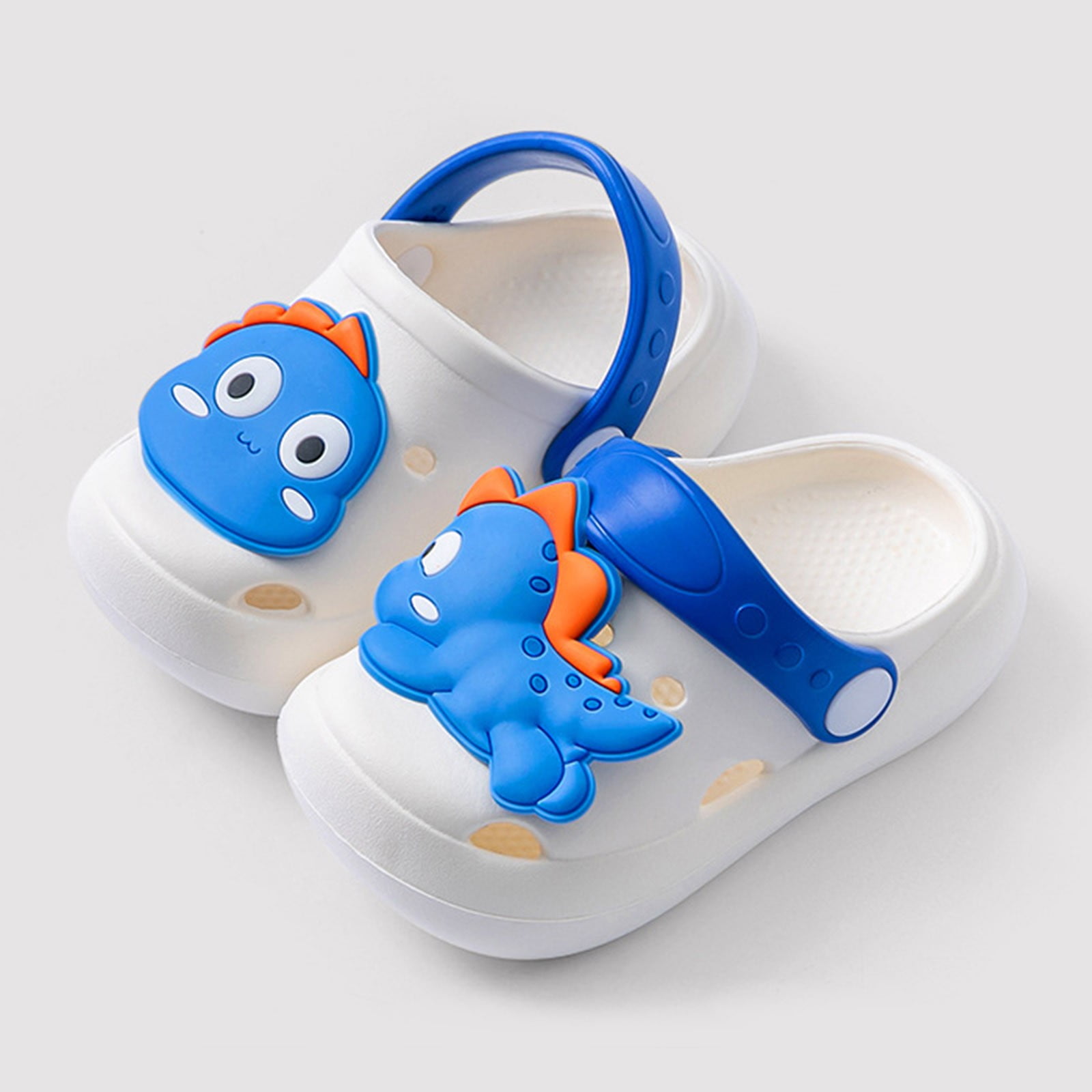 Little Surprise Box Blue Smilie Dino Slip on Clogs/Footwear for Toddlers & Kids. main image 1