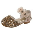 thumbnail image 1 of Girls' Sandals Closed Toe Heels Wedding Party Princess Shoes Crystal for Toddler Little Big Kid, 1 of 9