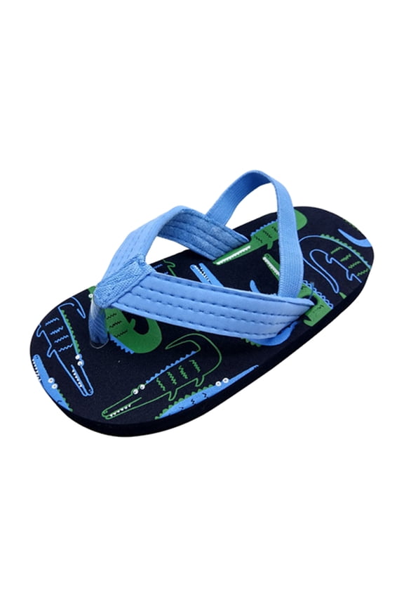 Girls Sandals Elastic Strap Adjustable Design Eva Soft Sole Lightweight Flip Flops Casual Beach Shoes For Kids ,2-2.5Years