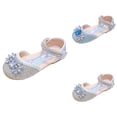 thumbnail image 1 of Girls Sandals Fashion New Pattern Cute Bright Diamond Decoration Versatile Flat Bottom Comfortable Hook Loop Dressy Princess Shoes for Play Outing, 1 of 9