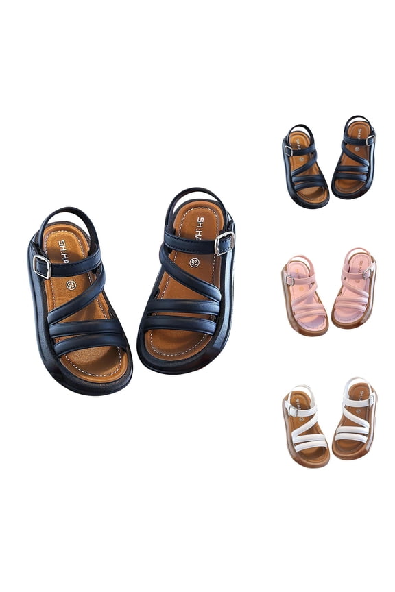Girls Sandals Fashion Summer Flat Sandals Open Toe Cute Casual Outdoor Comfortable Lightweight Breathable For Kids Toddler Youth