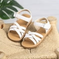 thumbnail image 1 of Girls Sandals For Toddlers Soft Sole Glitter PU With Flower Weaving Design Summer Shoes For Baby Casual Girls Sandals White 21, 1 of 8
