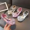 thumbnail image 1 of Girls Sandals Glittler Bow Dress Shoes Princess Crystal High Heels Party Wedding Flower Girls Shoes for Kid Toddler, 1 of 12