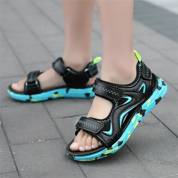 Girls Sandals,Kids Shoes Fashion Soft Sole Sandals Comfortable Fish Mouth Open Toe Sandals Outdoor Beach Sandals,Toddler Girl Sandals/Toddler Boy Sandals(Color:Blue,Size:11.5)