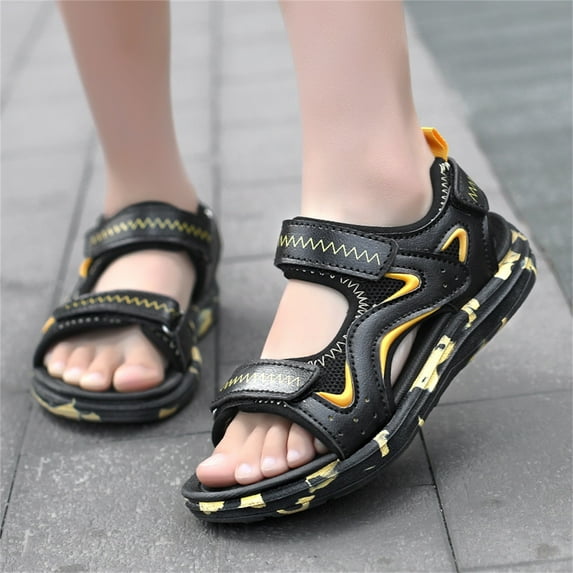 Girls Sandals,Kids Shoes Fashion Soft Sole Sandals Comfortable Fish Mouth Open Toe Sandals Outdoor Beach Sandals,Toddler Girl Sandals/Toddler Boy Sandals(Color:Black,Size:1.5)