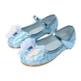 thumbnail image 1 of Girls Sandals Kids Sparkly Sequin Bowtie Princess Dress up Mary Jane Shoes Toddler Wedding Party Bridesmaid Ballet Flat Shoes Blue 8 Toddler, 1 of 7