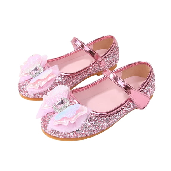 Girls Sandals Kids Sparkly Sequin Bowtie Princess Dress up Mary Jane Shoes Toddler Wedding Party Bridesmaid Ballet Flat Shoes Red 11 Little Kid