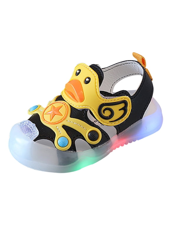 Girls Sandals Light On Led Baby Children Soft Soled Kids Beach Casual Cartoon Duck Shoes Size 16 (0 Months-3 Months)