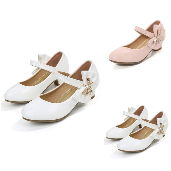 Girls Sandals, Patent Leather Dress Shoes with Low Heels for Kids Summer, Lightweight Mary Jane Style for Party, Wedding, School, Ages 5-13