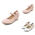 thumbnail image 1 of Girls Sandals, Patent Leather Dress Shoes with Low Heels for Kids Summer, Lightweight Mary Jane Style for Party, Wedding, School, Ages 5-13, 1 of 9