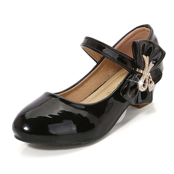 Girls Sandals, Patent Leather Dress Shoes with Low Heels for Kids Summer, Lightweight Mary Jane Style for Party, Wedding, School, Ages 5-13