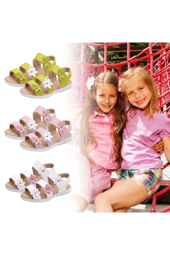 Girls Sandals Summer Easter Flats Princess Dress Sandals Shoes Flower Sandals Toddler/Little Kid