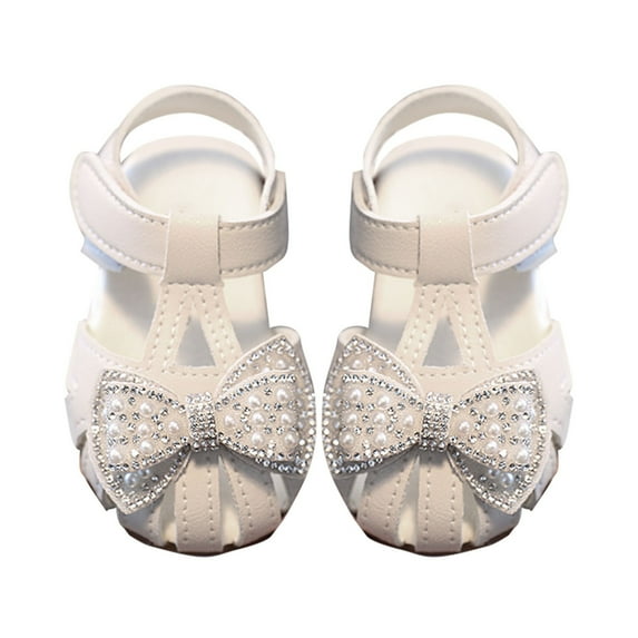 Girls Sandals,Toddler Girl Dress Sandals Breathable Princess Shoes Summer Shoes Baby Soft Soled Toddler Shoes,Toddler Girl Sandals/Toddler Boy Sandals(Color:White,Size:7.5)