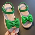 thumbnail image 1 of Girls Sandals,Toddler Kids Girls Soild Bowknot Princress Shoes Soft Sole Non First Walkers Prewalker Beach Shoes Sandals,Toddler Girl Sandals/Toddler Boy Sandals(Color:Green,Size:8.5), 1 of 5