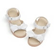 thumbnail image 1 of Girls Sandals Toddler Summer Dress Shoes Gladiator Beach Flat Sandals(AA302 White/11M), 1 of 6