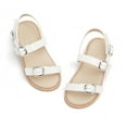 thumbnail image 1 of Girls Sandals Toddler Summer Dress Shoes Gladiator Beach Flat Sandals(AA306 White/9M), 1 of 6