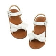 thumbnail image 1 of Girls Sandals Toddler Summer Dress Shoes Gladiator Beach Flat Sandals(AA388 White/8M), 1 of 6