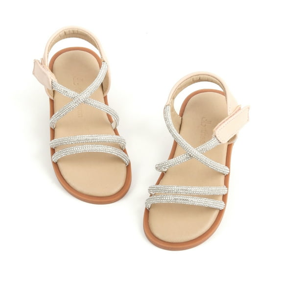 Girls Sandals Toddler Summer Dress Shoes Gladiator Beach Flat Sandals(AA390 Apricot/11M)