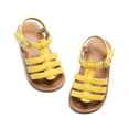 thumbnail image 1 of Girls Sandals Toddler Summer Dress Shoes Gladiator Beach Flat Sandals(TB501 Yellow/8M), 1 of 6