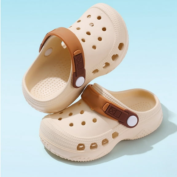 Girls Sandals For Toddlers And Kids Clogs Comfortable Breathable Outdoor Party Casual Dress Up Summer Beach Walking Shoes For Ages 1 10 Years Khaki US SIZE:11.5