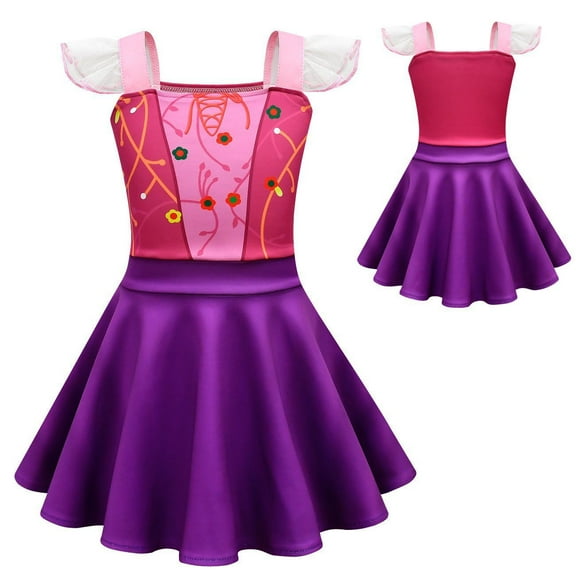 Girls Sanderson Sister Sleeveless Princess Dress Halloween Fancy Witch Dress