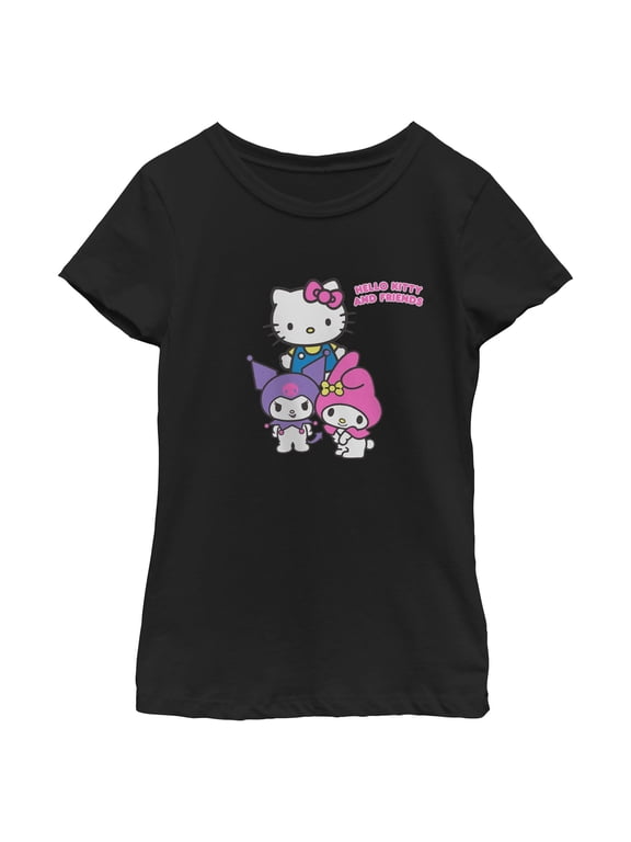 Girls Hello Kitty My Melody Kuromi Besties T-Shirt - Cute & Comfy,