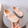 thumbnail image 1 of Girls Satin Bow Mary Jane Flats,Scalloped Edge Dress Shoes for Toddler/Little Kids, Princess Shoes for Wedding, Party & Special Occasion Beige A 11.5, 1 of 9