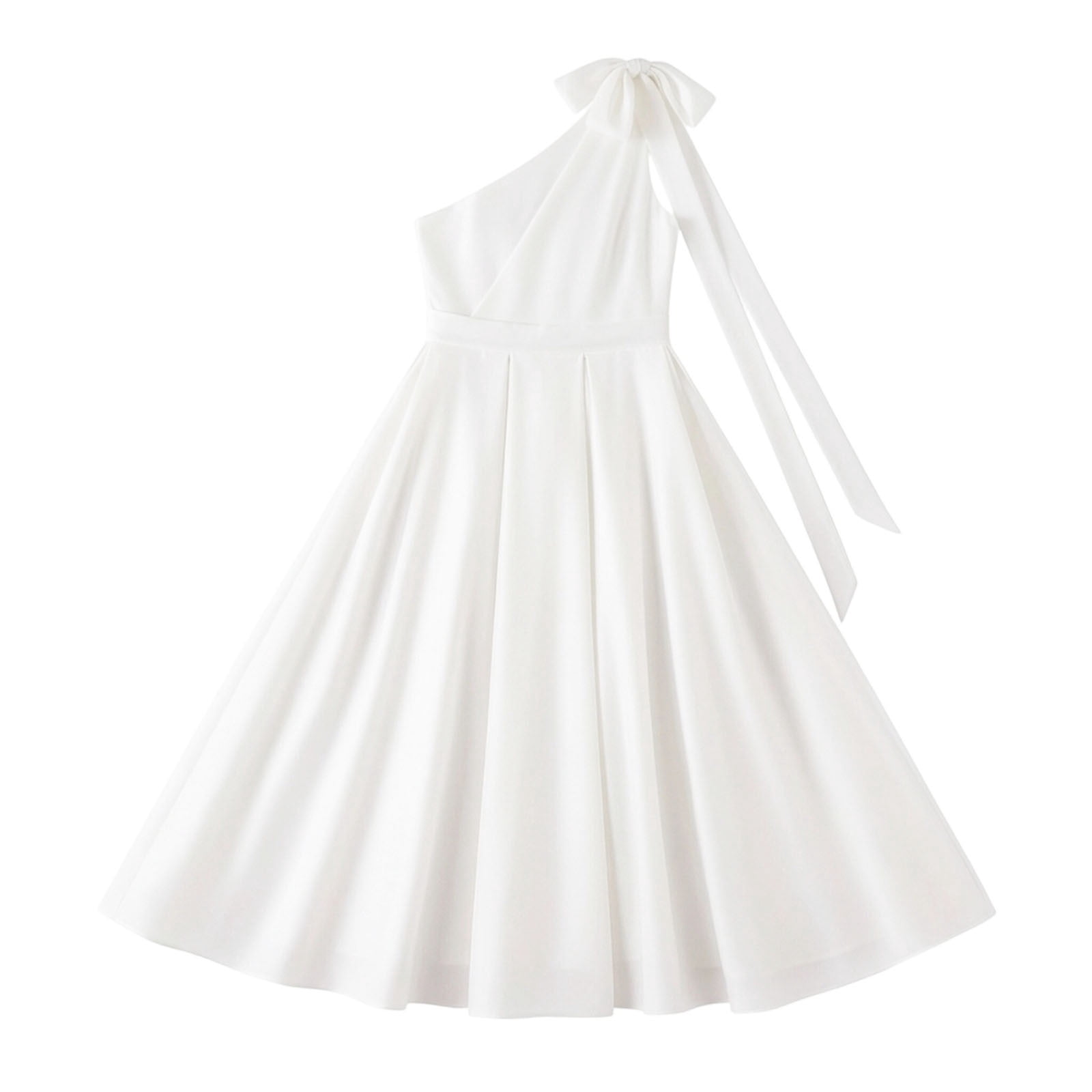 Girls Satin Dress One Shoulder A Line Long Gown Formal Party Wear for ...