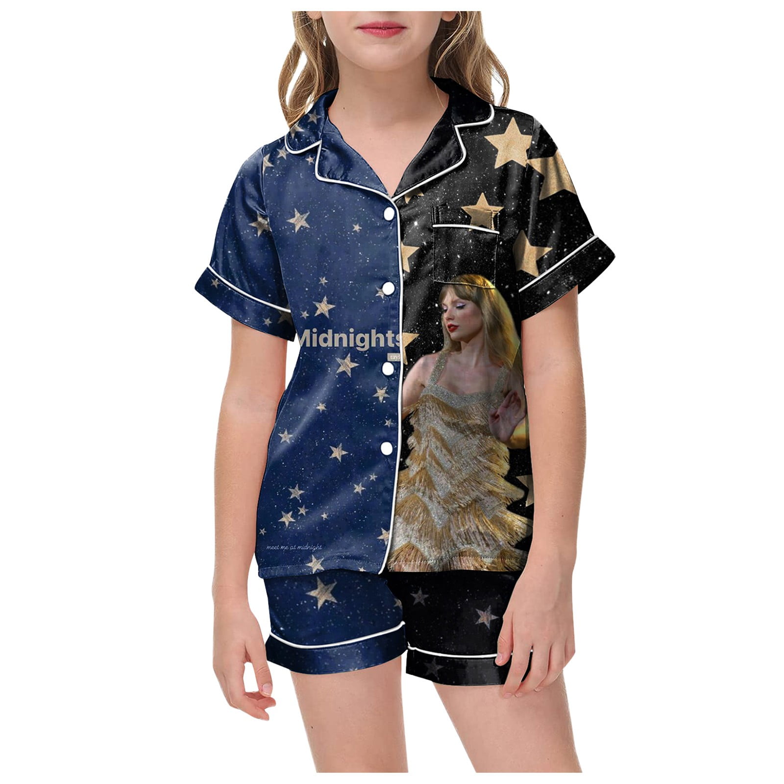 Girls Satin Pajamas Set Girls' 2-Piece Snug-fit Cotton Pajama Set ...