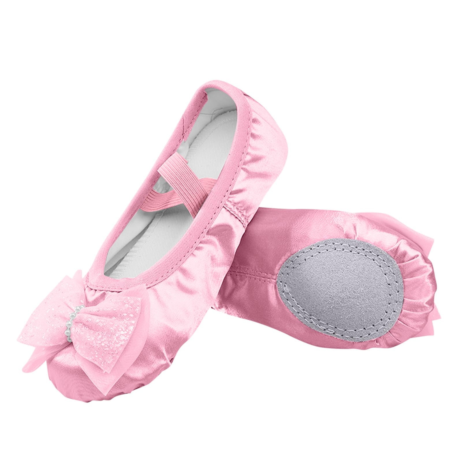 Girls Satin Pointe Dance Shoes Cute Breathable Highly Elastic