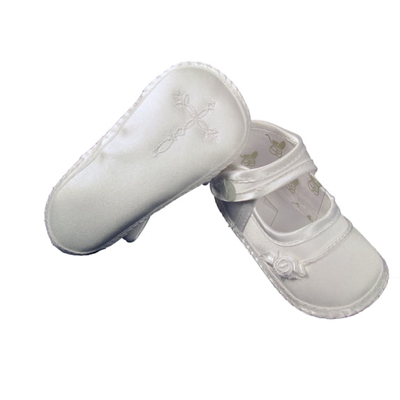 Girls Satin Shoe with Embroidered Celtic Cross(Baby)