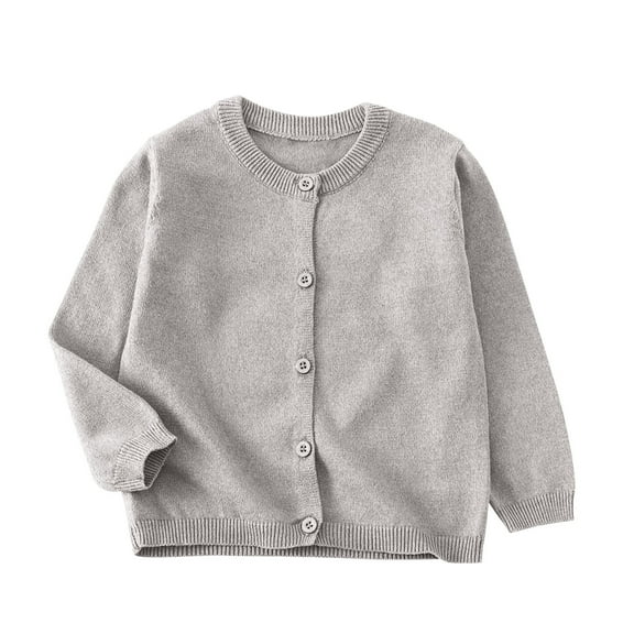 Girls School Cardigan Knitted Long Sleeve Cotton Button Down Uniform Schoolwear Cardigans Boys Kids Knitwear Stretchy Casual Smart Sweater