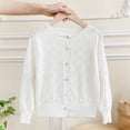 thumbnail image 1 of Girls School Cardigan Long Sleeve Button Down Uniform Schoolwear Cardigans White 9-10 Years, 1 of 5