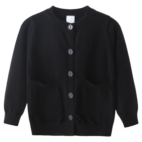 Girls School Cardigans Jacket For Girls Girls Button Down Cardigan Kids Long Sleeve Crewneck Uniform Knit Sweater