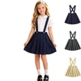 thumbnail image 1 of Girls School Dress Pleated Suspender Uniform Skirts Uniform Jumper for Girls Plain School Skirt with Adjustable & Removable Straps Uniform for Girls (Navy 100), 1 of 5