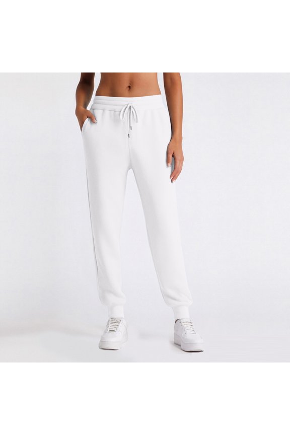 Girls School Jogger Pants, Elastic Waistband with Drawstring Closure, Stretch Performance Fabric 2025 White XXL