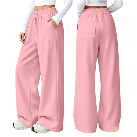 Girls' School Lounge Pants Elastic Waist Solid Casual Pants Playground Clothing