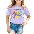 thumbnail image 1 of Girls School Print T Shirt Short Sleeve Crewneck Cute Top Casual Back to School Summer Tee, 1 of 3