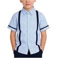 thumbnail image 1 of Girls' School Shirts Short Sleeve Uniform Solid/Striped Print Kids Button Down Collared Blouses Tops (9-10 Years, Light Blue #A), 1 of 6