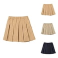 thumbnail image 1 of Girls School Skirts Pleated Midi Skirt for Kids Teenagers British Style Elastic Waist Casual Daily Wear School Uniform Skirt for Girls Ages 5-18, 1 of 9