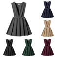 thumbnail image 1 of Girls School Uniform Dress Girls Dresses For School Casual Wear Pleated Pinafore Skirt With Adjustable Straps Comfortable Everyday Outfit For Toddlers Kids Gray 3-4 Years, 1 of 4