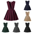 thumbnail image 1 of Girls School Uniform Dress Girls Dresses For School Casual Wear Pleated Pinafore Skirt With Adjustable Straps Comfortable Everyday Outfit For Toddlers Kids Red 8-9 Years, 1 of 4