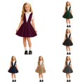 thumbnail image 1 of Girls School Uniform Dress Girls Plaid Pleated Pinafore Dress for Young Students Everyday Wear Back to School Ready Stylish Schoolyard Outfit for Girls Red 14-15 Years, 1 of 4