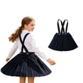thumbnail image 1 of Girls School Uniform Dress V Neck Jumper Dresses Pleated Skirt Summer Navy School Skirts Size 7-8 Years Girls Clothes, 1 of 4