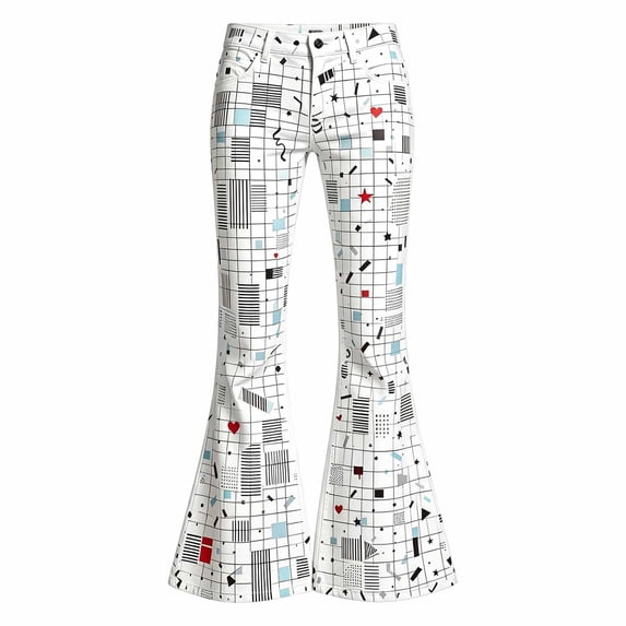 Girls School Uniform Flare Slim Fit Dressy Pants Casual Elastic Waist Pull on School Uniform Trousers Back To School Clothes for Girls 10-12