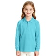 thumbnail image 1 of Girls School Uniform Long Sleeve Polo Shirt Casual Comfy Soft Knit Top Fall Back to School Wear, 1 of 6