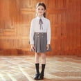 thumbnail image 1 of Girls' School Uniform Outfit 3 Piece Set with Long Sleeve Button Down Shirt and Pleated Skirt,3-18 Years, 1 of 4